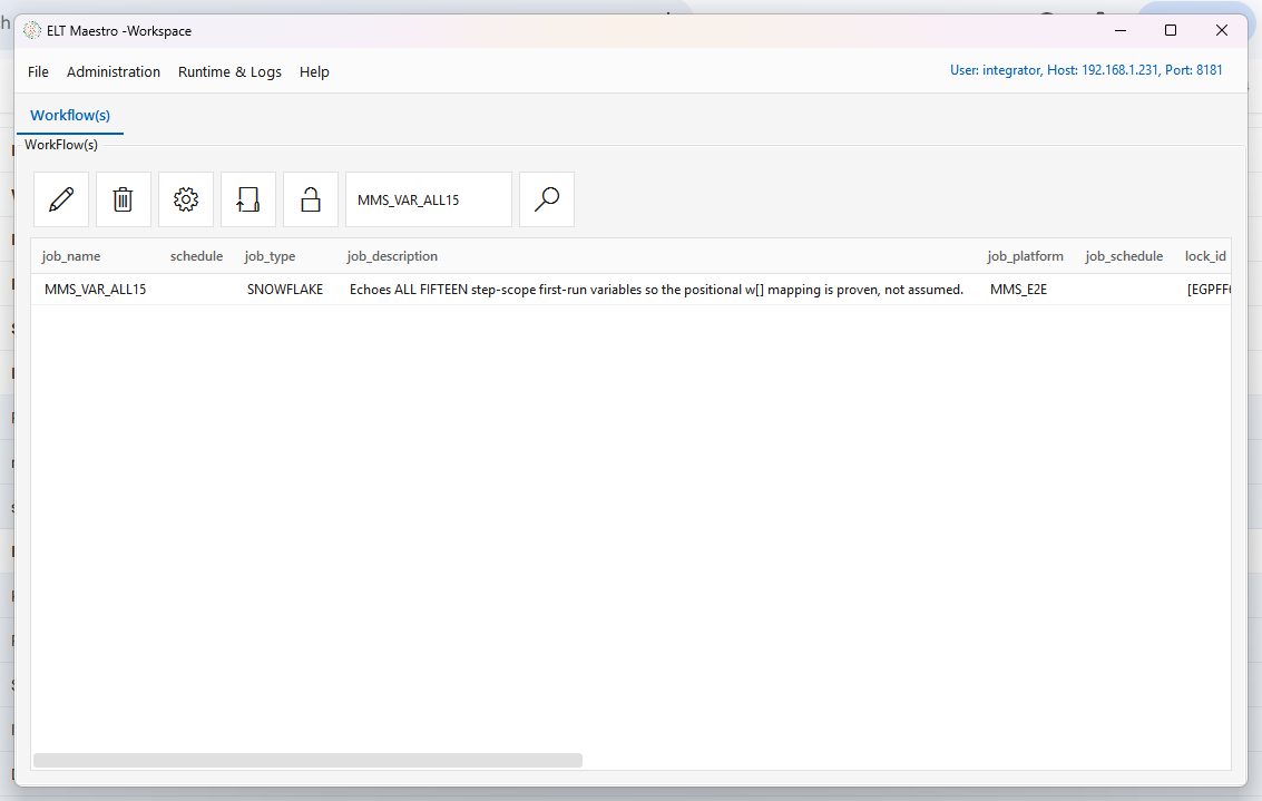 Workflow list